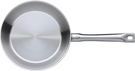 WMF Frying pan uncoated Ø 24cm Gourmet Plus Made in Germany Pouring Rim Stainless Steel Handle Cromargan Stainless Steel Suitable for Induction Dishwasher-Safe, Silver