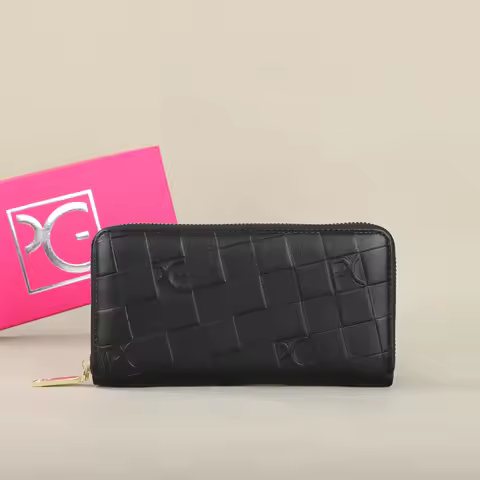 PG Women's Wallet Large Capacity Wallet Rectangular Card Holder Purse with Zipper for Party
