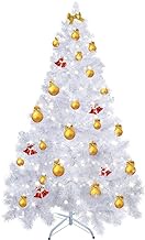 Christmas Decorations, Uten Christmas Tree 6FT, Artificial Christmas Tree with 300 Warm White, Solid Metal Foldable Stand &amp; 600 Branches, Easy Assembly for Home