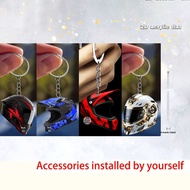 4/3/1 Racing Helmet 2D Flat Acrylic Keychain - Car Keychain Retro Extreme Sports Enthusiast Pendant 
