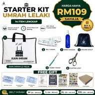 Ihram Saiz Biasa | STANDARD SIZE - Set Starter Kit Umrah Lelaki Kain Ihram Superfine Fibre Tebal Umr