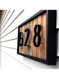 1 pieza Placa flotante exterior casa número , negro aleación de zinc con número con , de metal dirección , puerta signo con números , barra oblicua con