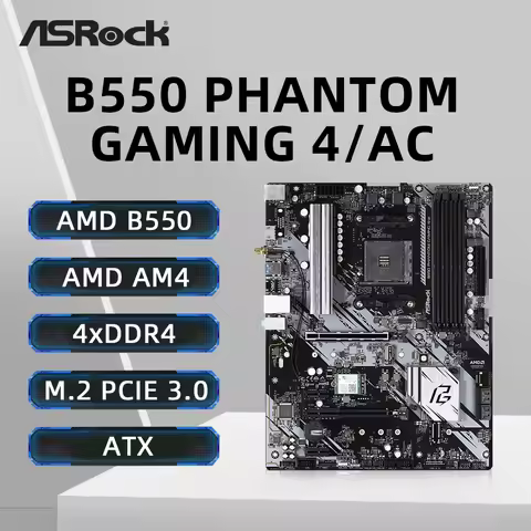 ASRock B550 Motherboard Support Ryzen 5 3600 5600 5600G 5700X3D R7 5800X3D CPU Processor DDR4 4533MH