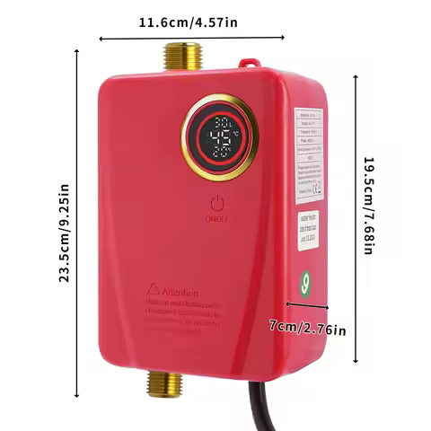 110V 3000W Stainless Steel Mini Water Heater XY-FA Red US Plug Instant Hot Water for Kitchen Bathroo