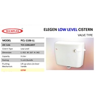TECHPLAS Elegen Flush Low Level Plastic Flush Cistern Toilet Cistern Tandas Kotak Jamban