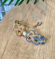 蠟線編織手鍊 雙色大愛心壽山石