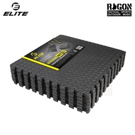 RAGON Elite Interlocking Floor Mat – 6 Pcs Set 60x60cm Black EVA Foam Tiles