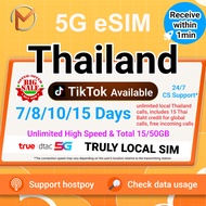 Thailand eSIM Data 7/8/10/15Days Unlimited High Speed | No Daily limits Travel Local eSIM Card