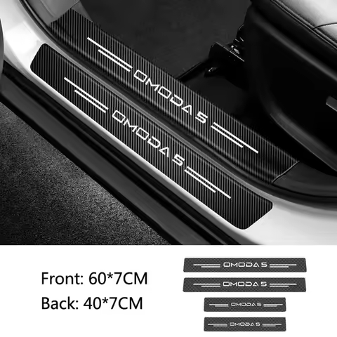 4PC Car Anti Scratch Threshold Strip Carbon Fiber Trunk Bumper Tape Stickers For Chery OMODA 5 S5 O5
