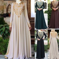 2023 Muslimah Plus Size Long Sleeve LaceyMaxi Dinner Evening Dress Gown