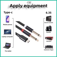 CRE Professional USB C to 6 35mm 1 4inch TRS Cable for Headphone Laptops Phones Tablets Mixing Conso
