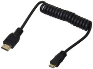 ATOMCAB008 Mini HDMI to Full HDMI Cable, Curled, 11.8 inches (30 cm), 17.7 inches (45 cm), Extension