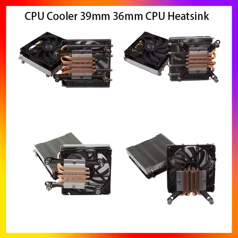 CPU Cooler Silent PWM Cooling Fan Radiator Low Profile Cooler 4 Heat Pipe AM4 LGA1700/1200/115x for 