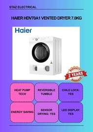 Haier HDV70A1 Vented Dryer 7.0KG
