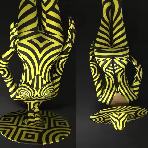 Bar Nightclub Hallowmas Carnival printed jumpsuit Womena Singer Pole Jazz Disco Dance Zebra Stripes 