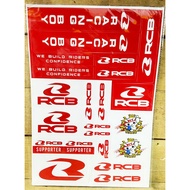 RCB STICKER RACING BOY STICKER SET RCB STICKER LEKAT UMA RACING ACCESSORIES MOTOR Y16 Y15ZR Y16ZR SYM VF3i