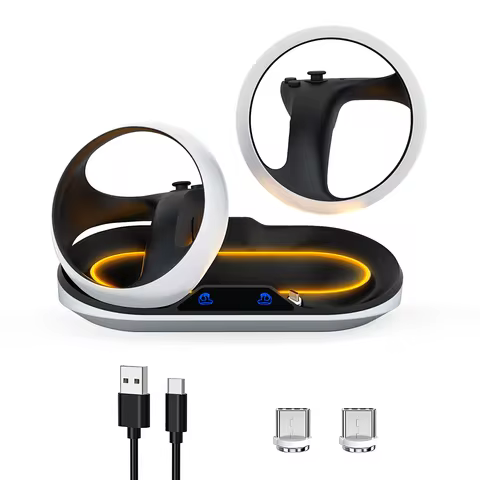 Charging Station for PSVR 2 Controllers, Fast PSVR2 Charging Dock with 2 Magnetic Type-C Connectors,