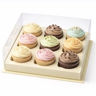 9-piece Cupcake Box with Mica Lid 9-piece Cupcake Box Cupcake HAMPERS Box/ Cupcake Cardboard/ Cupcak