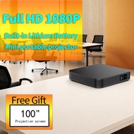 2025 Outdoor mobile portable mini DLP projector with apps LED smart tv box wireless connection 4K fu