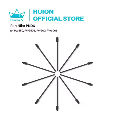 HUION 10 Pack Replacement Nibs Pen Nib PN06 for Drawing Tablet PW550, PW550S, PW600, PW600S