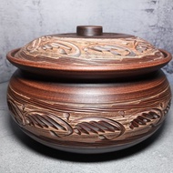 陶器大砂鍋6000毫升手工紅粘土烹飪鍋