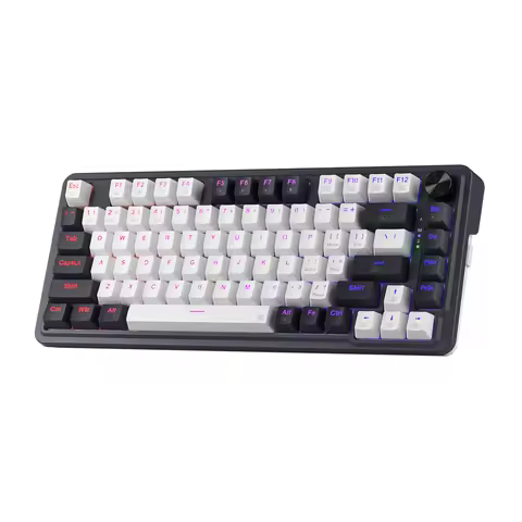 Redragon K673 PRO 75% Wireless Gasket RGB Gaming Keyboard, 3-Modes 81 Keys Compact Mechanical Keyboa