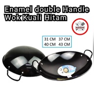 Kuali Hitam Iron Wok Enamel Wok Kitchen Double Handle Wok Kuali Hitam Masak