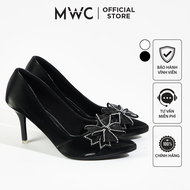 MWC 4395 High Heels - Pointed Toe High Heels with Bows and Fashionable Rhinestone Heels