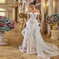 Mùa hè thanh lịch lãng mạn tuyệt đẹp ren trắng nối lưới cổ áo hình trái tim sang trọng đính kim sa t