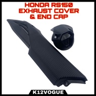 HONDA RS150 V1/V2 EXHUAST COVER & END CAP (MUFFLER COVER EKZOS RS150 )