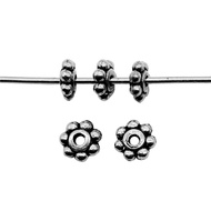WYSIWYG 100pcs 5x5mm Small Spacer Beads For Jewelry Making Antique Silver Color Spacer Beads Pendant