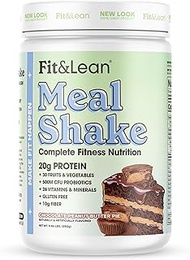 Fit & Lean Meal Shake Fat Burning Meal Replacement with Protein, Fiber, Probiotics and Organic Fruit