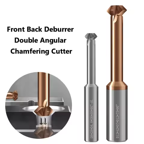 Front Back Deburrer Double Angular Chamfering Cutter 90° 60° Inner Chamfer For Metal Aluminium Hole 