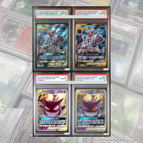 SM191 Diy Proxy Ptcg Graded Collection Card Mewtwo&mew Gx Tag Team Black Star Promo Gem Mt 10 Card H
