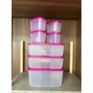 Set of 7 TUPPERWARE Mix Size Freezer Boxes - 4 300ML Boxes + 2 1.5L Boxes + 1 2.3L Box, All Sizes, E