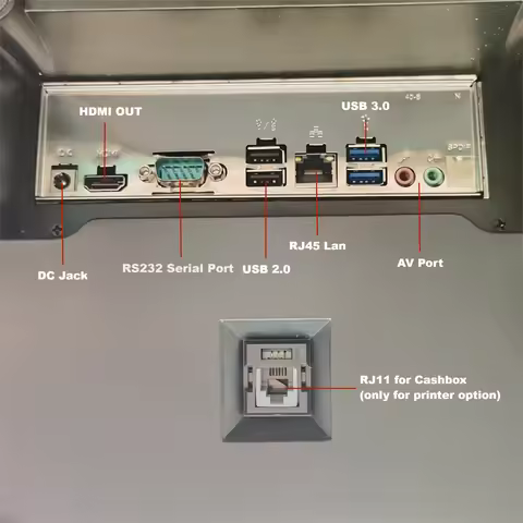 15.6" AIO POS System Touch Screen Windows 10/11 i 3 i 5 i 7 with 58/80 mm Thermal Printer Restaurant