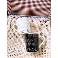 |2hand Japanese ceramics| 2-color letter handle cup can be used as a double cup 7.5x8cm