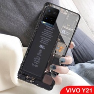 Softcase Glass Kaca Vivo Y21 2021 - J11 - Casing Hp Vivo Y21 2021 - Pelindung hp Vivo Y21 2021 - C