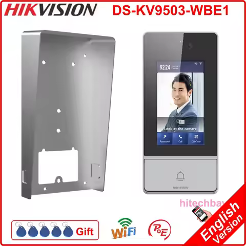 Hikvision DS-KV9503-WBE1 Facial Recognition Door Station Doorbell 4.3 inch Touch Screen IP Video Int