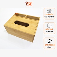 Bamboo Paper Box, Tv Control Box, Phone With 2 Convenient Functions