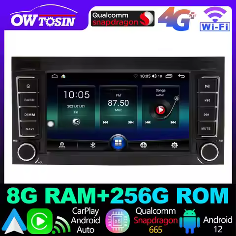 12+256G Android 13 A7870 Car GPS Navigation Radio For Volkswagen VW Touareg 7L T5 Multivan Wireless 