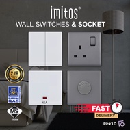 IMITOS SWITCH SWITCHES SOCKET 1/2/3/4 GANG 1/2/3/4 WAY TV TEL BELL UNIVERSAL ZENSO T&J SCHNEIDER SUI