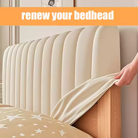 Headboard Cover Queen size, Stretch Velvet Head Board Slipcover, Dustproof Bed Head Cover for Uphols