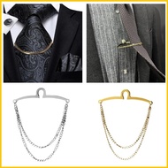 SUN Mens Tie Chain Double Chains Shirt Tie Link Chain Buckle Metal Clips