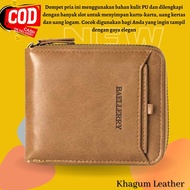 Men's Upright Folding Wallet, Quality Leather, Zipper Card Slot, Men's Fashion Accessories