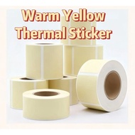 Warm Yellow Color Thermal barcode Sticker Paper For Xprinter Thermal Printer Waybill Sticker Marklif