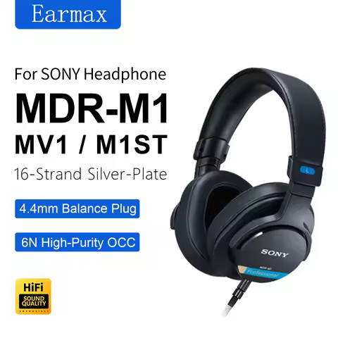 For SONY MDR-M1 MV1 M1ST 4.4mm Balanced 4-Pin XLR Balanced 16-Strand Single Crystal Copper Silver-Pl