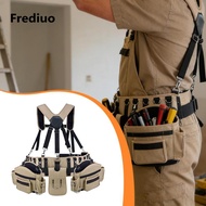 [Lzdyqmy2] Heavy Duty Oxford Tool Belt Pouch with Suspenders Adjustable Utility Work Bag for Profess