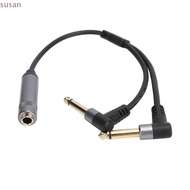 SUSANMY 6.35mm Female to Dual Male, 6.35mm Connector 30cm Length 1/4in Stereo to Dual 6.35mm Mono, F