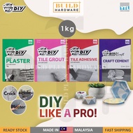 YTL QuickMix DIY Premix Plaster / Tile Adhesive / Tile Grout / Craft Cement 1kg Plastering Cement / 
